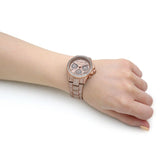 Michael Kors Everest Chronograph Crystals Rose Gold Dial Rose Gold Steel Strap Watch For Women - MK7235 Authentic Buy Shop Now