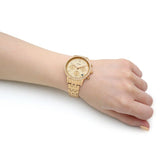 Fossil Neutra Chronograph Gold Dial Gold Steel Strap Watch for Women - ES5219 Authentic Buy Shop Now