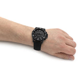 Michael Kors Everest Chronograph Black Dial Black Leather Strap Watch For Men - MK9053 Authentic Buy Shop Now