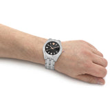 Versace Greca Time Quartz Black Dial Silver Steel Strap Watch For Men - VE3K00322 Authentic Buy Shop Now