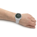 Emporio Armani Paolo Chronograph Green Dial Silver Steel Strap Watch For Men - AR11529 Authentic Buy Shop Now