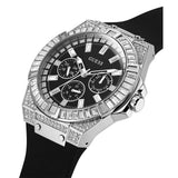 Guess Baguette Crystals Black Dial Black Silicone Strap Watch For Men - GW0208G1 Authentic Buy Shop Now