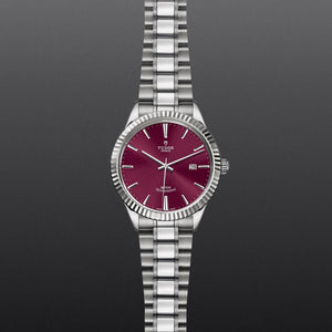 Tudor Style Automatic Burgundy Red Dial Silver Steel Strap Watch for Men - M12710-0015 Authentic Buy Shop Now