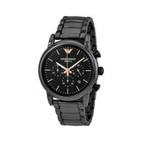 Emporio Armani Luigi Ceramic Chronograph Black Dial Black Strap Watch For Men - AR1509 Authentic Buy Shop Now