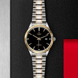 Tudor Style Automatic Diamonds Black Dial Two Tone Steel Strap Watch for Men - M12713-00011 Authentic Buy Shop Now