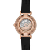 Emporio Armani Gianni T Bar Mother of Pearl White Dial Black Leather Strap Watch For Women - AR60047 Authentic Buy Shop Now