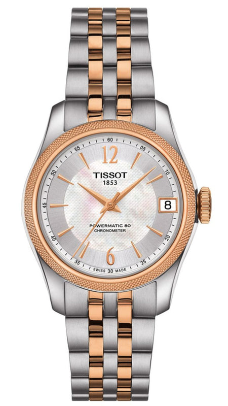 Tissot Ballade Powermatic 80 Cosc Mother of Pearl Dial Two Tone Steel Strap Watch For Women - T108.208.22.117.01 Authentic Buy Shop Now
