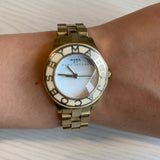 Marc Jacobs Blade White Dial Gold Steel Strap Watch for Women - MBM3050 Authentic Buy Shop Now
