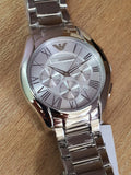 Emporio Armani Valente Chronograph Silver Dial Silver Steel Strap Watch For Men - AR11081 Authentic Buy Shop Now