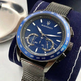 Maserati Traguardo 45mm Chronograph Blue Dial Watch For Men - R8873612009 Authentic Buy Shop Now