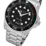Gucci Dive Analog Black Dial Silver Steel Strap Watch For Men - YA136208 Authentic Buy Shop Now
