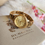 Burberry The Classic Champagne Dial Gold Steel Strap Watch for Women - BU10109 Authentic Buy Shop Now