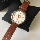 Coach Slim Easton White Dial Brown Leather Strap Watch for Women - 14502682 Authentic Buy Shop Now