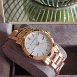 Burberry The City White Dial Rose Gold Steel Strap Watch for Women - BU9004 Authentic Buy Shop Now
