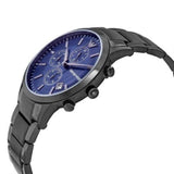 Emporio Armani Renato Chronograph Quartz Blue Dial Black Steel Strap Watch For Men - AR11215 Authentic Buy Shop Now