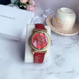 Versace V-Motif Red Dial Red Leather Strap Watch for Women - VERE00418 Authentic Buy Shop Now