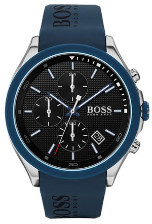 Hugo Boss Velocity Black Dial Blue Rubber Strap Watch for Men - 1513717 Authentic Buy Shop Now