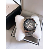 Gucci Dive Snake Black Dial Silver Steel Strap Watch For Men - YA136218 Authentic Buy Shop Now