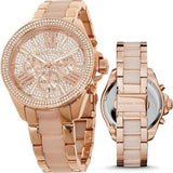 Michael Kors Wren Crystals Rose Gold Dial Rose Gold Steel Strap Watch for Women - MK6096 Authentic Buy Shop Now