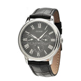 Guess Wafer Analog Black Dial Black Leather Strap Watch For Men - W70016G1 Authentic Buy Shop Now