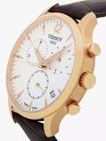 Tissot T Classic Tradition Chronograph White Dial Brown Leather Strap Watch For Men - T063.617.36.037.00 Authentic Buy Shop Now