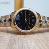 Michael Kors Runway Mercer Quartz Black Dial Two Tone Steel Strap Watch For Women - MK6672 Authentic Buy Shop Now