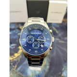 Emporio Armani Sportivo Chronograph Blue Dial Silver Steel Strap Watch For Men - AR5860 Authentic Buy Shop Now