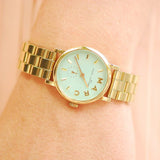 Marc Jacobs Baker Mint Green Dial Gold Steel Strap Watch for Women - MBM3284 Authentic Buy Shop Now