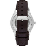 Emporio Armani Meccanico White Dial Brown Leather Strap Watch For Men - AR1946 Authentic Buy Shop Now