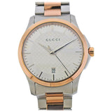 Gucci G Timeless Silver Dial Two Tone Steel Strap Watch For Men - YA126447 Authentic Buy Shop Now