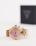 Guess Confetti Pink Dial Rose Gold Steel Strap Watch For Women - W0774L3 Authentic Buy Shop Now