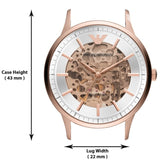 Emporio Armani Meccanico Automatic Silver Dial Brown Leather Strap Watch For Men - AR60039 Authentic Buy Shop Now