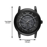 Emporio Armani Meccanico Skeleton Black Dial Black Steel Strap Watch For Men - AR60045 Authentic Buy Shop Now