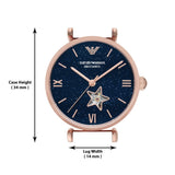 Emporio Armani Meccanico Crystals Black Dial Rose Gold Steel Strap Watch For Women - AR60043 Authentic Buy Shop Now