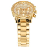 Michael Kors Ritz Chronograph Gold Dial Gold Steel Strap Watch For Women - MK7310 Authentic Buy Shop Now