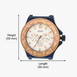 Guess Force Multi Function White Dial Blue Leather Strap Watch For Men - W0674G7 Authentic Buy Shop Now