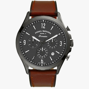 Fossil Forrester Chronograph Grey Dial Brown Leather Strap Watch for Men - FS5815 Authentic Buy Shop Now