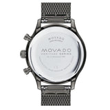 Movado Heritage Calendoplan Chronograph Black Dial Grey Mesh Strap Watch for Men - 3650100 Authentic Buy Shop Now