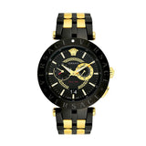 Versace V-Race Analog Quartz Black Dial Two Tone Steel Strap Watch For Men - VEBV00619 Authentic Buy Shop Now
