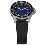 Emporio Armani Diver Three-Hand Quartz Blue Dial Blue Leather Strap Watch For Men - AR11516 Authentic Buy Shop Now