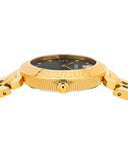 Versace Daphnis Quartz Black Dial Gold Steel Strap Watch for Women - VEOCA0524 Authentic Buy Shop Now