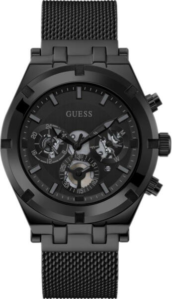 Guess Continental Chronograph Black Dial Black Mesh Strap Watch For Men - GW0582G3 Authentic Buy Shop Now