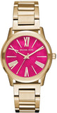 Michael Kors Hartman Quartz Pink Dial Gold Steel Strap Watch For Women - MK3520 Authentic Buy Shop Now