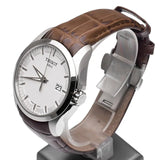 Tissot T Classic Couturier Chronograph White Dial Brown Leather Strap Watch For Men - T035.410.16.031.00 Authentic Buy Shop Now
