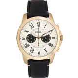 Fossil Grant Chronograph White Dial Black Leather Strap Watch for Men - FS5272 Authentic Buy Shop Now