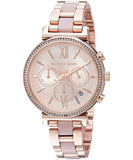 Michael Kors Sofie Chronograph Rose Gold Dial Rose Gold Steel Strap Watch For Women - MK6560 Authentic Buy Shop Now