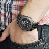 Fossil Machine Chronograph Black Dial Grey Steel Strap Watch for Men - FS4662 Authentic Buy Shop Now