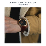 Daniel Wellington Iconic Chronograph Blue Dial Brown Leather Strap Watch For Men - DW00100639 Authentic Buy Shop Now