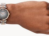 Emporio Armani Gianni T Bar Grey Dial Two Tone Stainless Steel Watch For Women - AR1725 Authentic Buy Shop Now