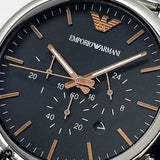 Emporio Armani Luigi Chronograph Quartz Black Dial Silver Mesh Bracelet Watch For Men - AR11429 Authentic Buy Shop Now